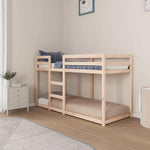 Cama litera Hommdiy para espacios reducidos, cama alta con barandillas, estructura de cama, 75x190 cm, madera maciza de pino