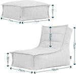 Puf Icon Dolce con reposapiés para adultos, verde salvia, puf para interior y exterior con relleno, bean bag, tejido resistente al agua, sillón cómodo para salón, sala de estar, dormitorio, jardín