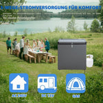 Congelador a gas Smad, 70 l, alimentación triple, 12 V/230 V/GLP, para camping, congelador de gas, silencioso, para garaje, vehículos móviles, viajes, negro