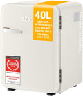 TZS First Austria - Mini refrigerador retro 40L - Silencioso - Minibar vintage para dormitorio y oficina - color crema