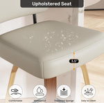 Juego de 2 taburetes de bar giratorios con respaldo, altura de asiento de 65 cm, piel sintética y madera maciza, diseño de mediados de siglo con 4 patas y reposapiés, sillas de bar para cocina y bar en gris beige