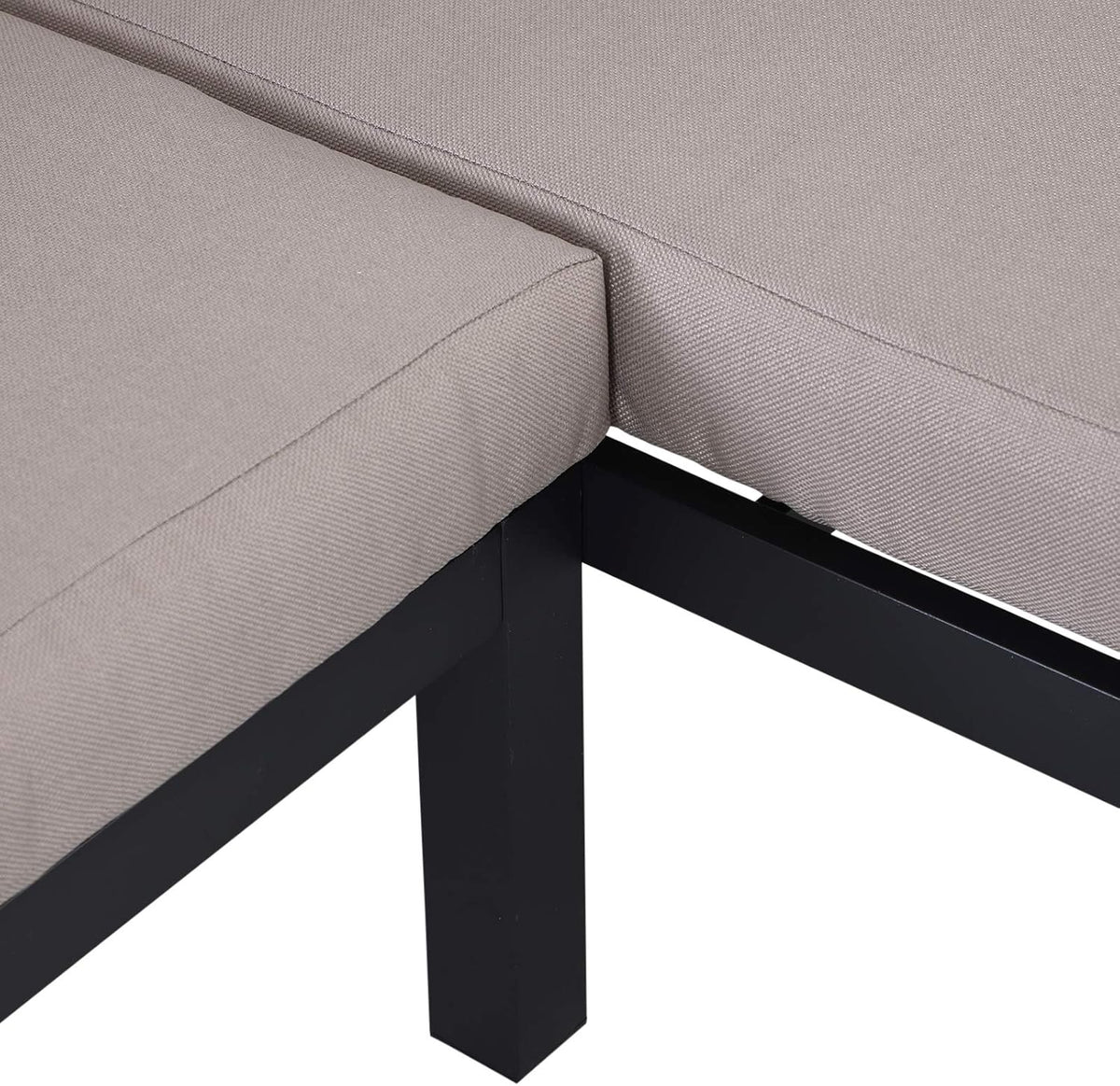 Outsunny 3-teiliges Gartenmöbel-Set mit Beistelltisch, Sofa mit Kissen, Outdoor, Aluminium, 164 x 74 x 69 cm