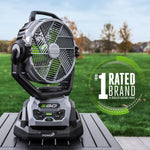 Ventilador oscilante EGO Power+ FN1000 con 6 modos de velocidad, 3 modos de oscilación, 3 modos de nebulización, batería y cargador no incluidos, 25,4 cm, 1700 CFM, 20 MPH