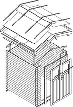 Caseta de jardín de madera - Cobertizo para herramientas de madera - Caseta para equipos, puerta de alta calidad con cerradura, 236x226x218 cm / 4,33 m², cobertizo para bicicletas - Casetas de jardín y almacenamiento, tejado impermeable TIMBELA M369F
