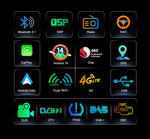 Autoradio Erisin Qualcomm 8 núcleos 8GB+128GB Android 14 Universal 2Din GPS 7 pulgadas estéreo pantalla táctil Bluetooth 5.1 inalámbrico CarPlay Android Auto DAB+ AM FM Radio IPS RDS DSP WiFi 4G TPMS OBD TNT