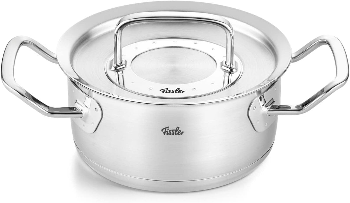 Juego de ollas Fissler Original-Profi Collection de acero inoxidable, 5 piezas, incl. tapas de metal + producto de limpieza de acero inoxidable gratis - Inducción [Exclusivo en Amazon]