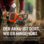 Husqvarna 225i Akku-Kettensäge - Leicht, kabellos, leise, 14″ Schiene, 20 m/s Kettengeschwindigkeit, ideal für Baumschnitt und Gartenpflege (inkl. Akku & Ladegerät)