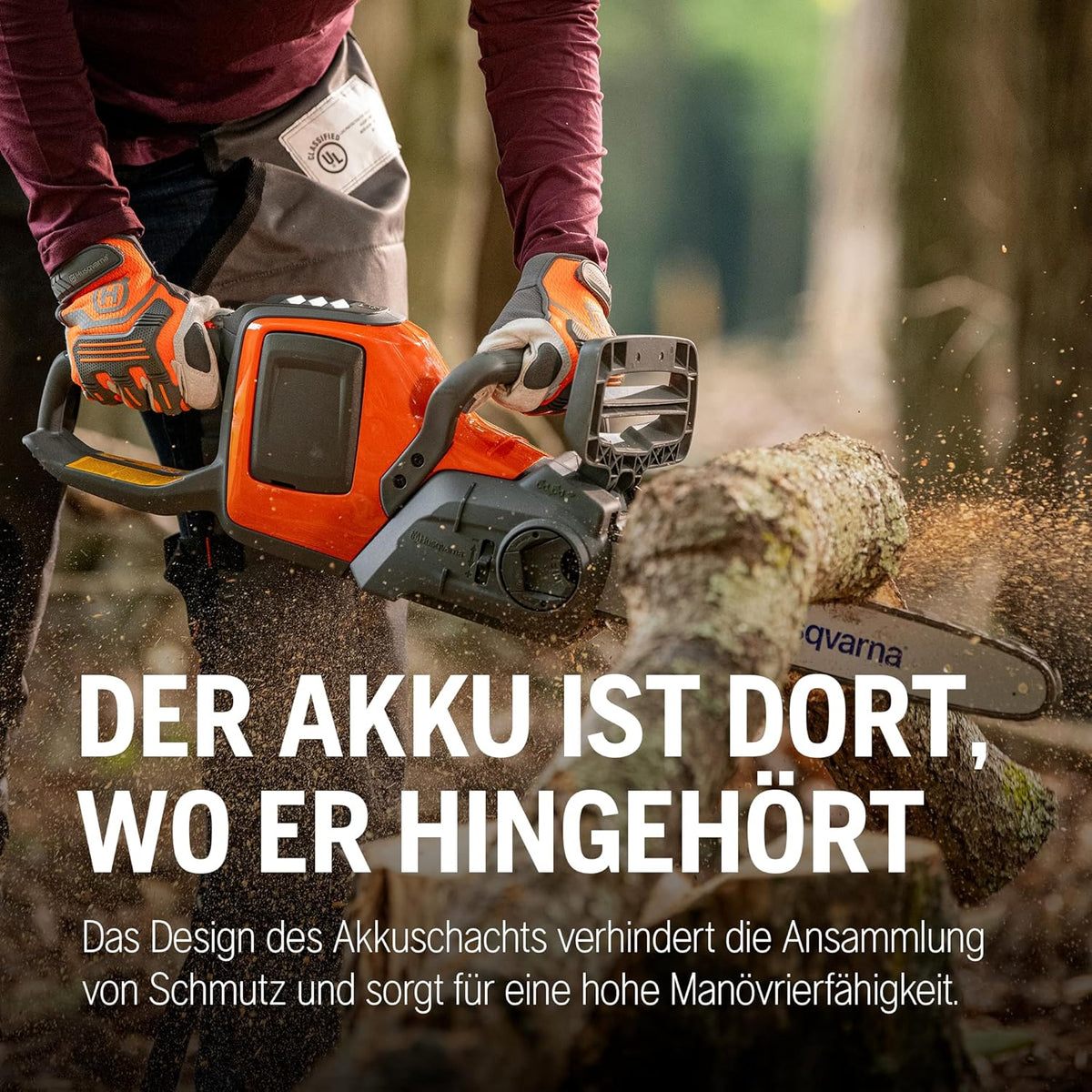 Husqvarna 225i Akku-Kettensäge - Leicht, kabellos, leise, 14″ Schiene, 20 m/s Kettengeschwindigkeit, ideal für Baumschnitt und Gartenpflege (inkl. Akku & Ladegerät)