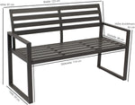 Banco de jardín DEGAMO Atlanta de 2 plazas, de aluminio, resistente a la intemperie e inoxidable, gris oscuro