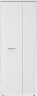FORTE NET106 Armario 70 180, armario multiusos blanco, armario para aspiradora, trastero, armario de puertas batientes, 2 puertas con estantes, 69 cm de ancho x 179 cm de alto x 35 cm de profundidad