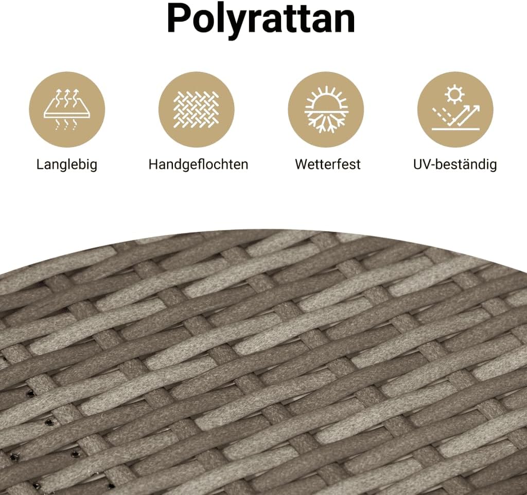 Sofá de jardín vidaXL de 2 plazas con cojines, sofá con compartimento de almacenaje bajo el asiento, sofá de terraza con funda extraíble y lavable, juego de muebles de jardín, ratán sintético gris