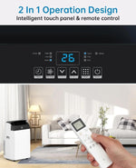 Aire acondicionado portátil GarveeLife 12000 BTU 5 en 1 – Enfriamiento, deshumidificador 45 l/día, ventilador de 3 velocidades, modo nocturno – Ultra silencioso, pantalla digital, temporizador de 24 horas, control remoto
