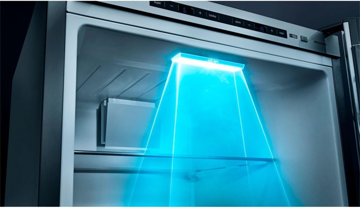 Refrigerador French Door Siemens KF96NAXEA iQ500, 183 x 91 cm, 405 L refrigeración + 200 L congelación, hyperFresh frescura prolongada, noFrost nunca más tendrá que descongelar, superCooling enfriamiento más rápido, acero inoxidable negro