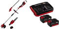 Multifuncional a batería Einhell GE-LM 36/4in1 Li Power X-Change (iones de litio, 2x 18 V, motor sin escobillas, cabezal cortasetos inclinable en 7 posiciones, incluye 2 baterías de 4 Ah y cargador doble)