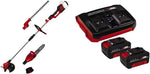 Multifuncional a batería Einhell GE-LM 36/4in1 Li Power X-Change (iones de litio, 2x 18 V, motor sin escobillas, cabezal cortasetos inclinable en 7 posiciones, incluye 2 baterías de 4 Ah y cargador doble)