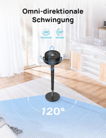 DREO 23dB leiser Standventilator, 120°+120° Omni-direktionale oszillierende Ventilator, 27M Windentfernung, 1615 m³/h Luftvolumen Echt Turbo-Luftzirkulator Fans, 89-102cm Höhe 3 Modi 8-Geschwindigkeit