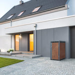 ML-Design Mülltonnenbox 3er 240L, Mülltonnenverkleidung für 3 Mülltonnen, Müllbox wetterfest, Mülltonnenhaus aus Stahl, Müllcontainer mit Deckel, abschließbare Tür, 200x80x116,3 cm Anthrazit-Rostoptik