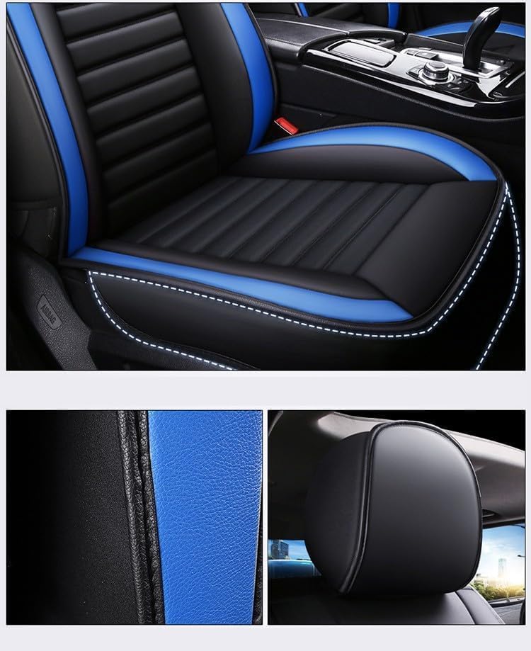 QWEDFSD Fundas de Asiento de Coche para MG MGS5 EV 2025, Protección Impermeable contra el Polvo, Juego Completo de Fundas de Asiento de Cuero, Blanco-Negro/C