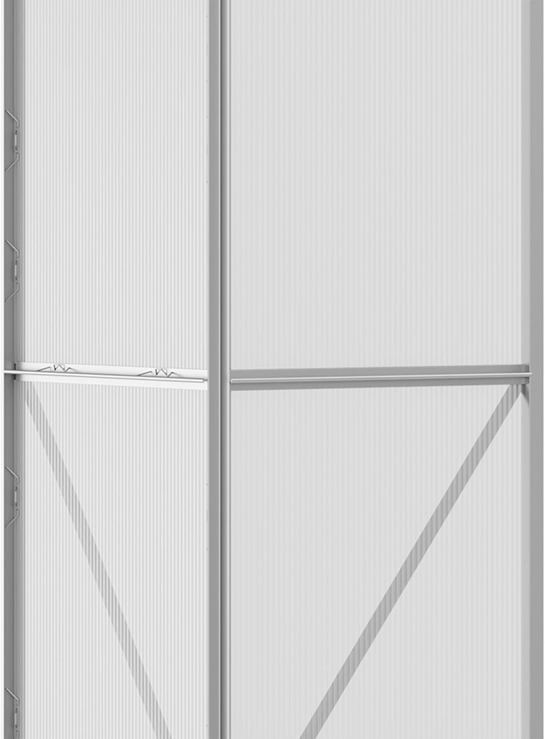 Invernadero Outsunny de policarbonato y aluminio con puerta corredera, ventanas de techo abatibles, invernadero para tomates, casa para plantas, para jardín, 192 x 68 x 196 cm, plateado