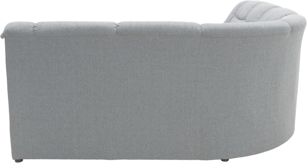 DOMO. collection Ecksofa Berlin, Zeitlose Eckcouch, 3 Sitzer Links mit Schlaffunktion und Federkern-Polsterung, Sofa in L-Form, Couch, 205 x 250 x 89 cm, Silber