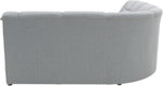 DOMO. collection Ecksofa Berlin, Zeitlose Eckcouch, 3 Sitzer Links mit Schlaffunktion und Federkern-Polsterung, Sofa in L-Form, Couch, 205 x 250 x 89 cm, Silber