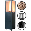 Kekai - Estufa de Pellets para Exterior Capri 35,5x35,5x137 cm Potencia 17200 w Superficie de Calefacción 12,5 m2 Encendido rápido Ruedas