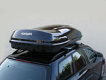 Farad Marlin Dachbox 680L schwarz metallic mit Elastisches Befestigungsnetz - Doppelter Seitenöffner, TÜV-GS Zulassung, 5 Jahre Garantie - 3-Punkt-Zentralverriegelung mit Sicherheitsschlüssel