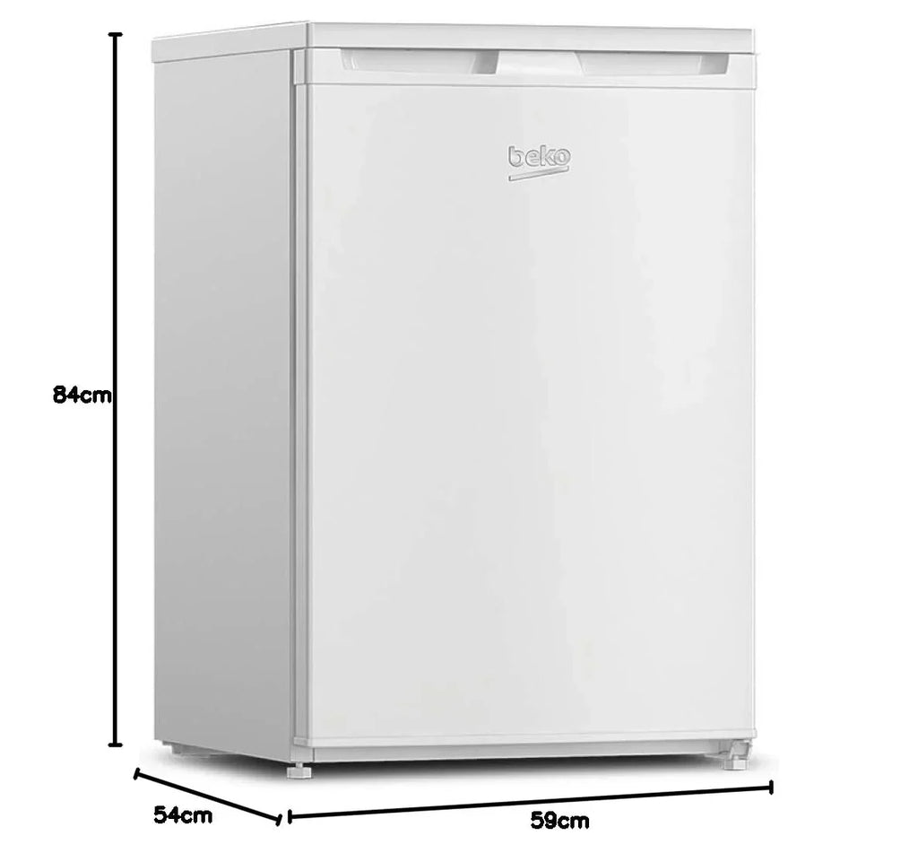 Refrigerador de mesa Beko TSE1284N, 4 estrellas, compartimento congelador, MinFrost, 101 l refrigeración, 13 l congelación, blanco, clase energética E