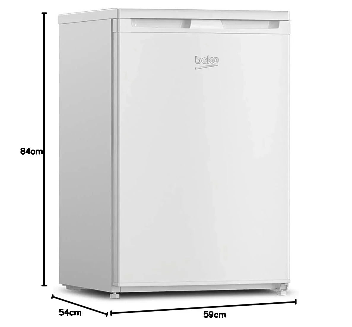 Refrigerador de mesa Beko TSE1284N, 4 estrellas, compartimento congelador, MinFrost, 101 l refrigeración, 13 l congelación, blanco, clase energética E