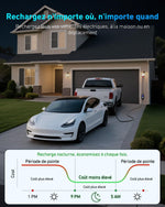 EVJUICION Cargador de coche eléctrico de 11 kW CEE trifásico 6A-16A, cargador EV tipo 2 con soporte de pared, pantalla digital, tiempo de carga ajustable [0-12 h], portabilidad, cable de carga tipo 2 de 6 m con bolsa