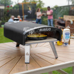 Horno de pizza de gas portátil Mimiuo con piedra para pizza y pala | Horno para pizza para balcón, terraza y jardín, calentamiento rápido y distribución uniforme del calor para resultados de pizza auténticos