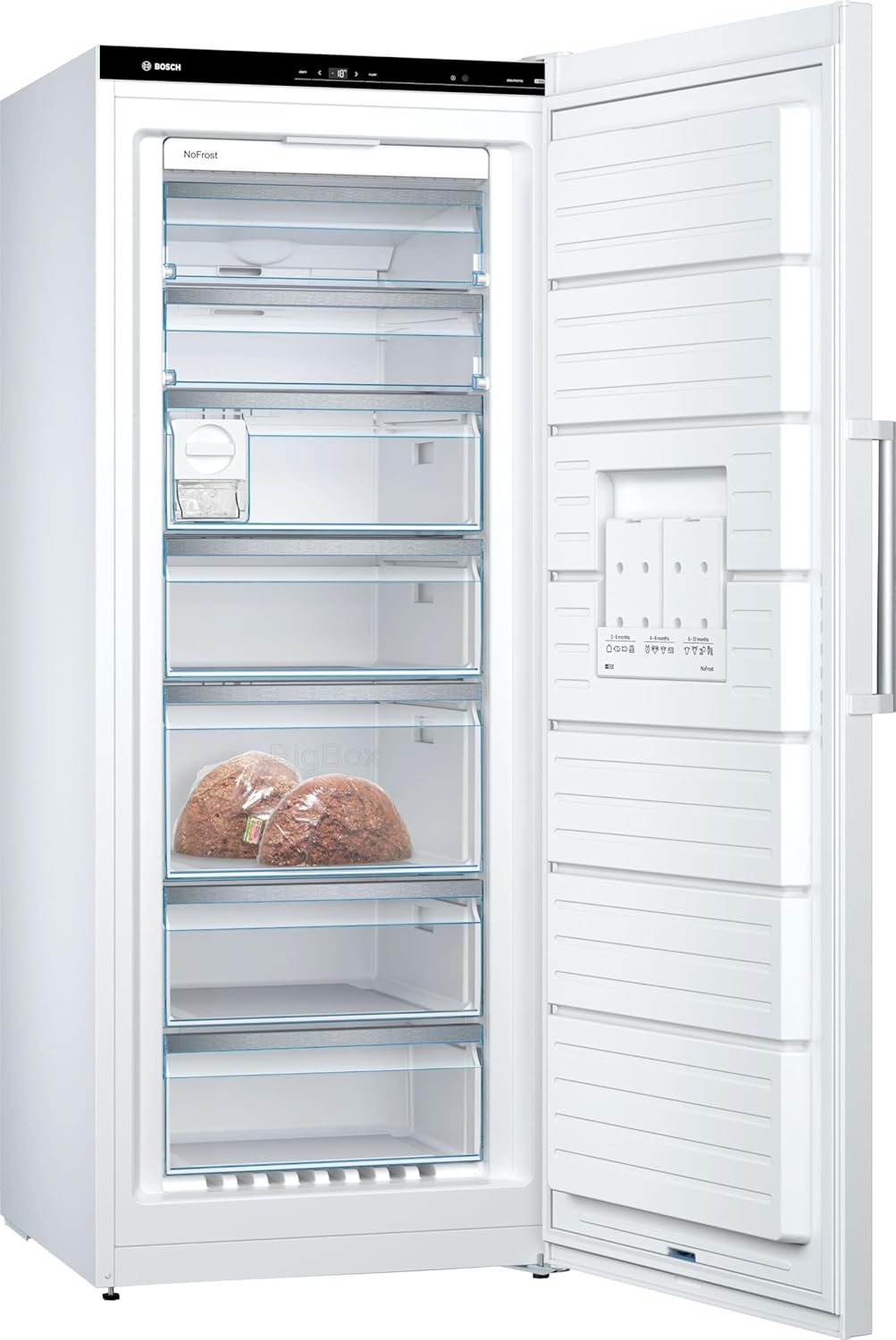 Congelador vertical independiente XXL Bosch Hausgeräte GSN54AWDV Serie 6 / A+++ / 176 x 70 cm / 188 kWh/año / blanco / 360 l / IceTwister / BigBox