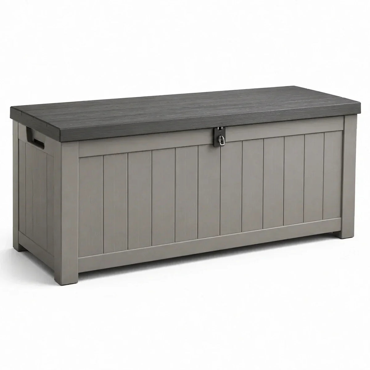 Caja de jardín de polipropileno gris 120 cm x 45 cm x 60 cm