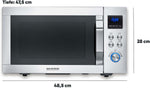 Microondas 4 en 1 SEVERIN "Crispy Wave", función de convección hasta 230 °C, freidora de aire, microondas, horno y grill, temporizador de 95 min, potencia máx. 2150 W, 25 L, plata/acero inoxidable, MW 7982