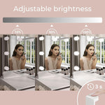 Tocador Lookway MADA Elite II con espejo LED – Elegante cachemira o blanco de alto brillo, montaje en pared, cajones espaciosos (cachemira/cachemira de alto brillo)