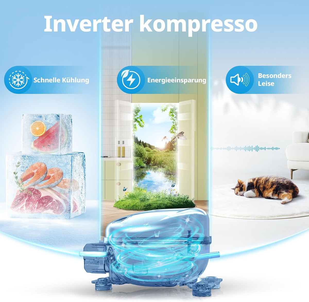 COMFEE RCU40WH3EU(E) 31L Mini Gefrierschrank (-24℃) mit Inverter-Kompressor, D-Energieeffizienz, 4-Sterne-Gefrierleistung, Leise 39 dB, Kompakter Tisch Gefrierschrank für Büro, Küche, Studentenhaus