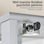 Glas Vitrinenschrank 2-türig (176x67x33cm) - Made in Germany - Standvitrine Schwarz mit 4 höhenverstellbaren Glasböden, Spiegel, Schloss & LED - Glasvitrine Stehend - Sammler