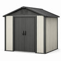 Cobertizo de jardín de chapa de acero galvanizado 213x127x185 cm antracita/beige
