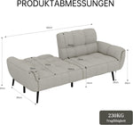 HIPIHOM Sofá con función cama, sofá plegable de 3 plazas, sofá cama de 155x85 cm, cómodo, adecuado para salón, oficina, sala de estar, habitación, dormitorio