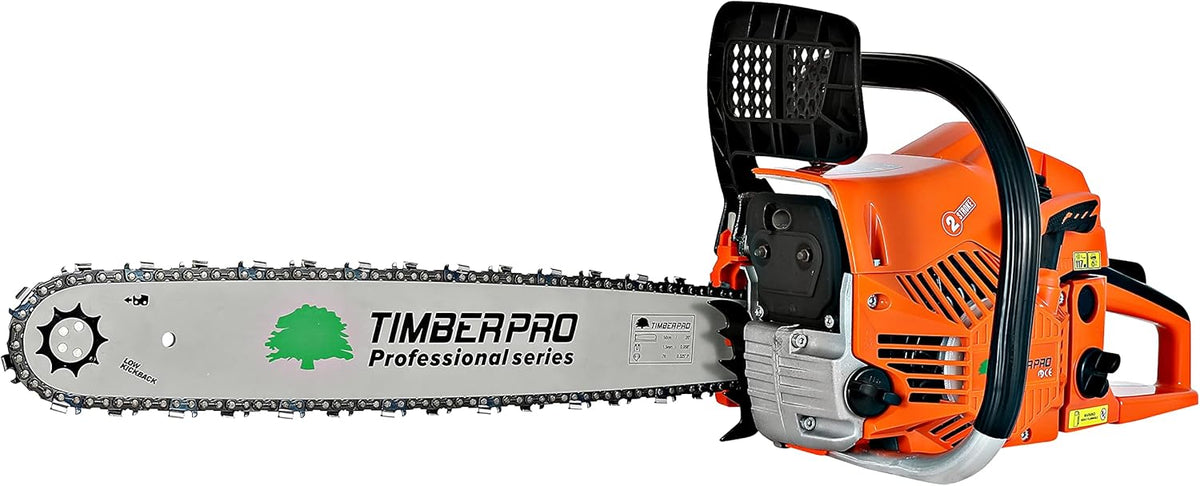 Motosierra térmica 62 cc, espada de 50 cm con 2 cadenas + funda de transporte