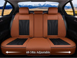 Fundas de asiento trasero FLORICH, fundas de asiento de coche de piel, protector de asiento trasero impermeable, cojín de asiento universal para la mayoría de coches, camionetas y SUV - Marrón y negro