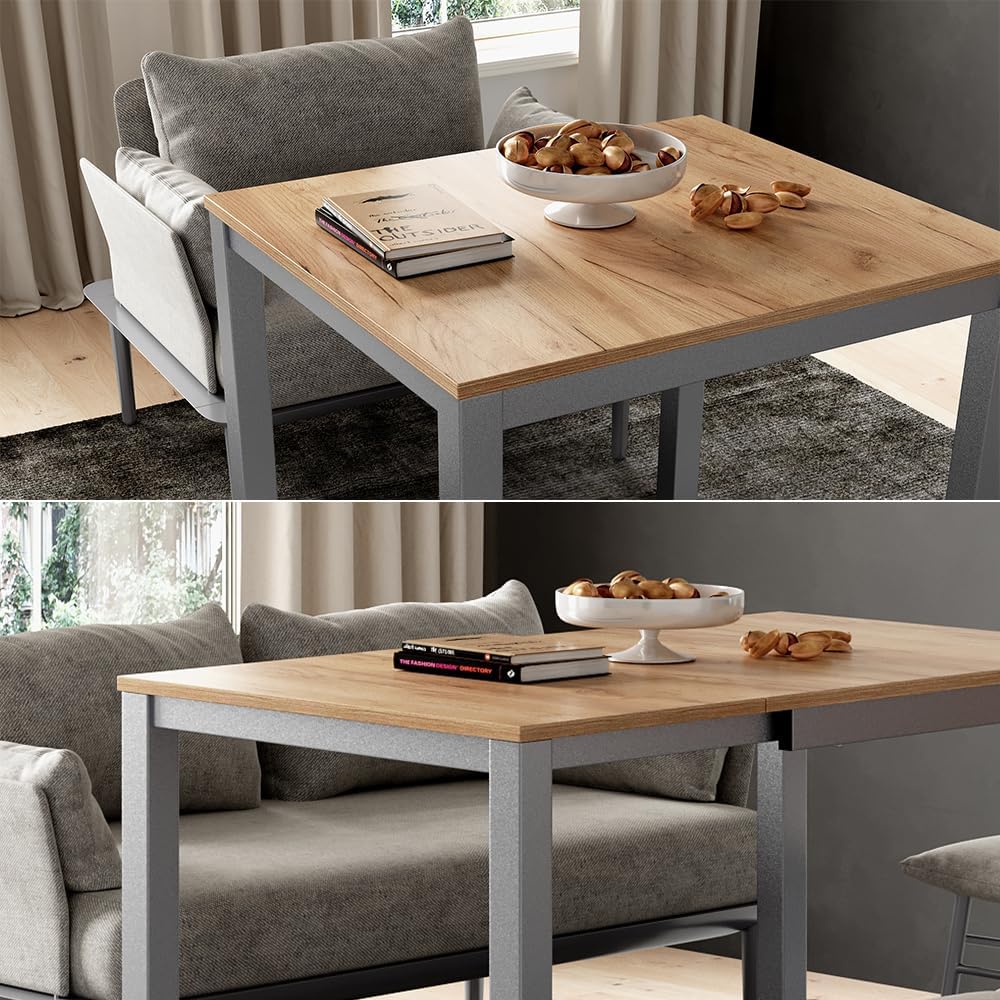 Vicco Esstisch Granny, Eiche/Grau, 120 x 70 cm ausziehbar, mit Ausziehfunktion für Variable Tischlängen
