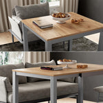 Vicco Esstisch Granny, Eiche/Grau, 120 x 70 cm ausziehbar, mit Ausziehfunktion für Variable Tischlängen