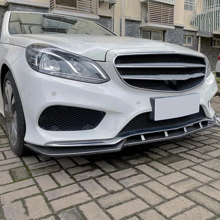 para Mercedes Clase E 2013-2015 W212 AMG Coupé línea kit de alerón de parachoques delantero separador y labio inferior IENQBVL (efecto carbono)
