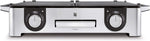 WMF Lono Master-Grill, parrilla eléctrica, 50x28 cm, parrilla de mesa eléctrica con protector contra el viento y bandeja de goteo, certificada para uso en exteriores, 2 superficies de cocción regulables por separado, 2400 W, acero inoxidable mate