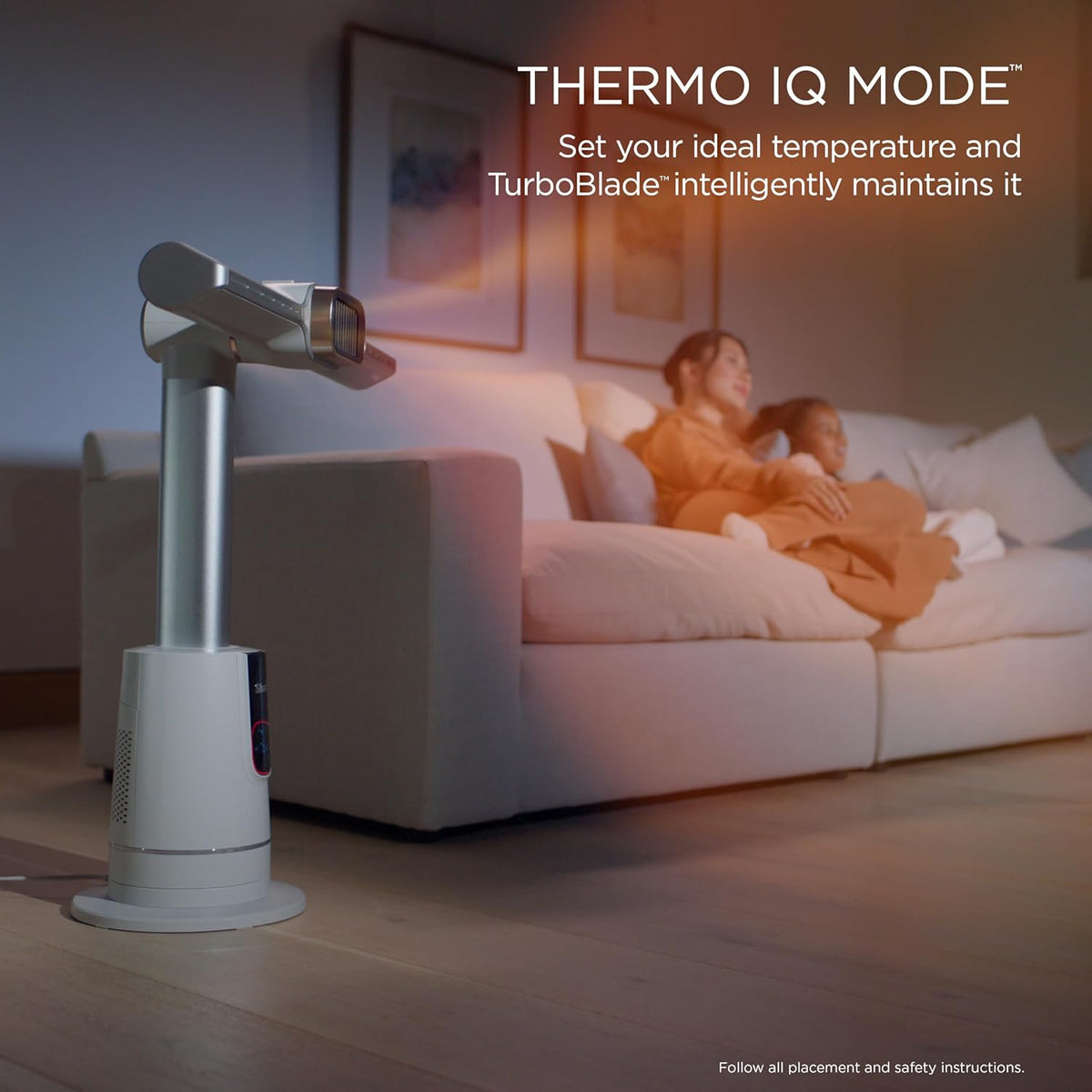 Shark TurboBlade Cool + Heat – Ventilador de torre sin aspas y calefactor 2 en 1 para uso interior personalizable durante todo el año, dormitorio, sala de estar y oficina | Enfriamiento potente + calentamiento rápido de habitaciones, blanco, TH205CO