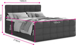 Sofnet Boxspringbett Best Lux mit Fußteil, 2 Bettkästen und Topper - Doppelbett, Bonell-Matratze, Polsterbett, Bett, Betten, Bettgestell, Schlafzimmer (Grau (Inari 91), 160 x 200 cm)