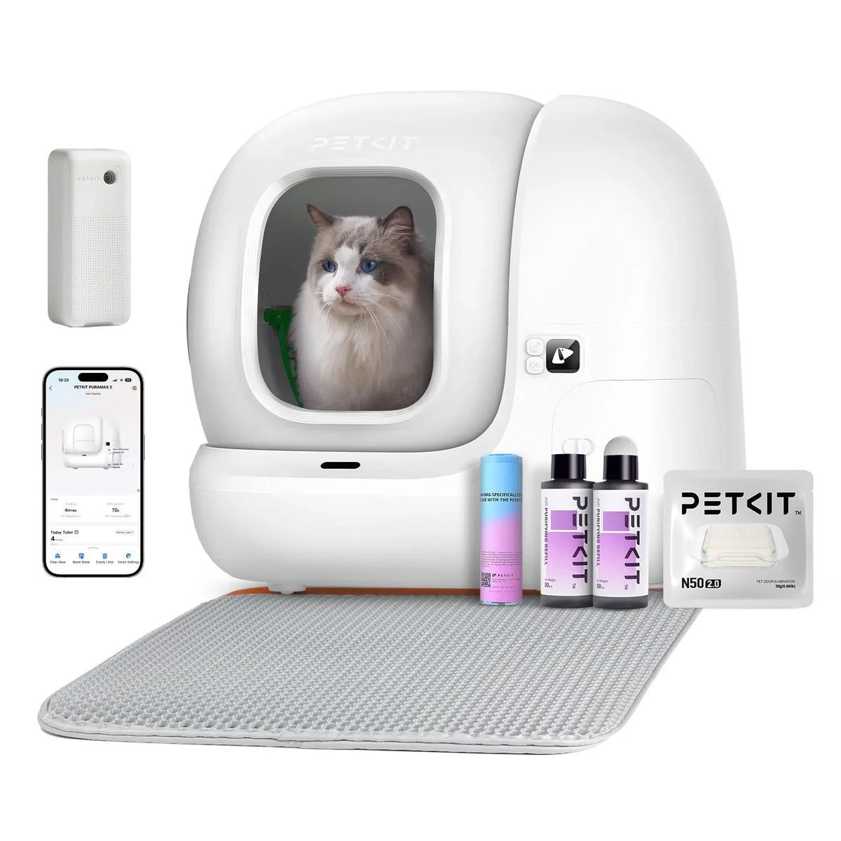 PETKIT Pura Max 2 selbstreinigende Katzentoilette 76L xSecure Geruchsbeseitigung App Steuerung für mehrere Katzen
