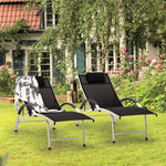 Blumfeldt Sun Valley - Sonnenliege mit Kopfkissen, zusammenklappbar, Gestell aus Aluminium, 4-Fach verstellbare Rückenlehne, Sun Comfort, Material: 70% PVC und 30% Polyester Comfort Mesh, schwarz