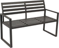 Banco de jardín DEGAMO Atlanta de 2 plazas, de aluminio, resistente a la intemperie e inoxidable, gris oscuro